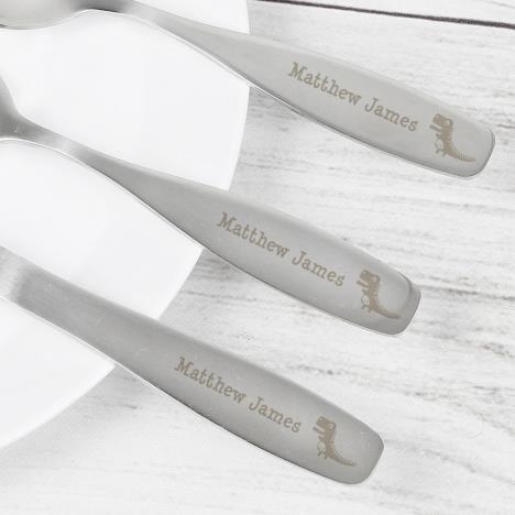 Personalised Dinosaur 3 Piece Cutlery Set Extra Image 3